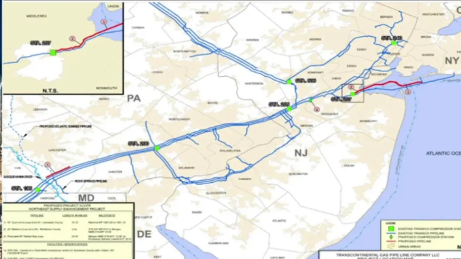 A map of the NESE Pipeline project is displayed.