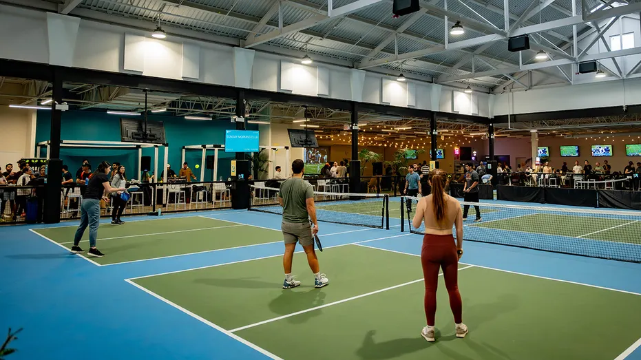 people playing pickleball