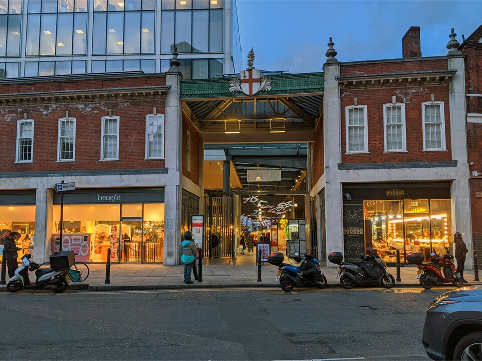 An entrance to Old Spitalfields Market in London