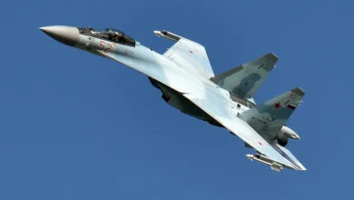 A Russian Aerospace Forces Su-35S fighter in flight