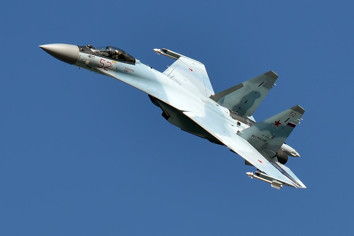 A Russian Aerospace Forces Su-35S fighter in flight