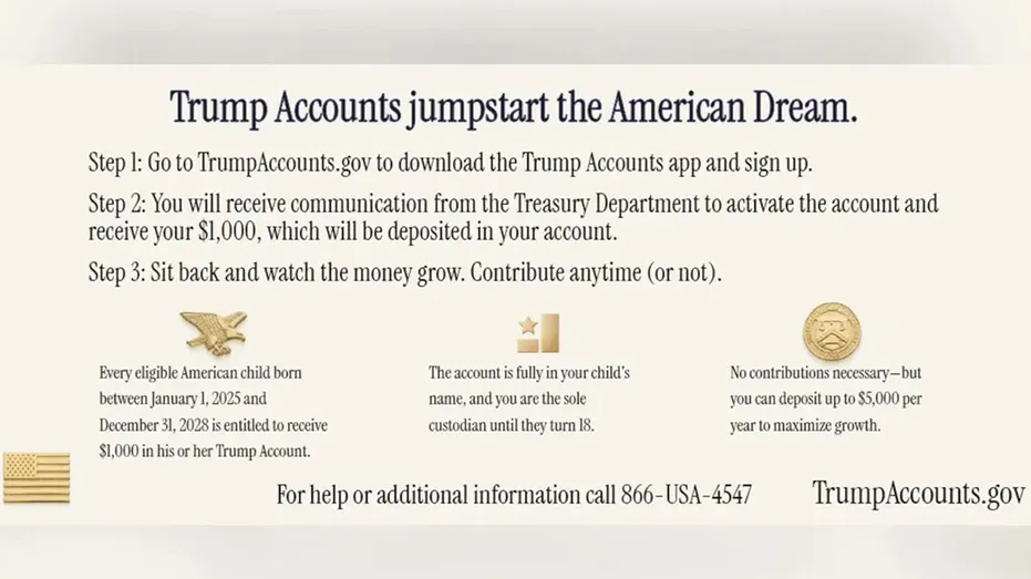Trump Account signup instructions for parents seeking $1,000 newborn benefit