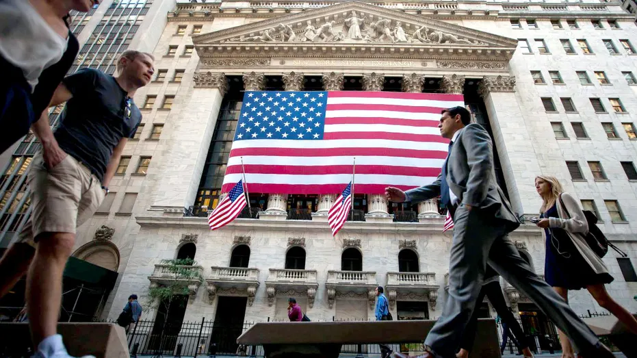 People outside the New York Stock Exchange.