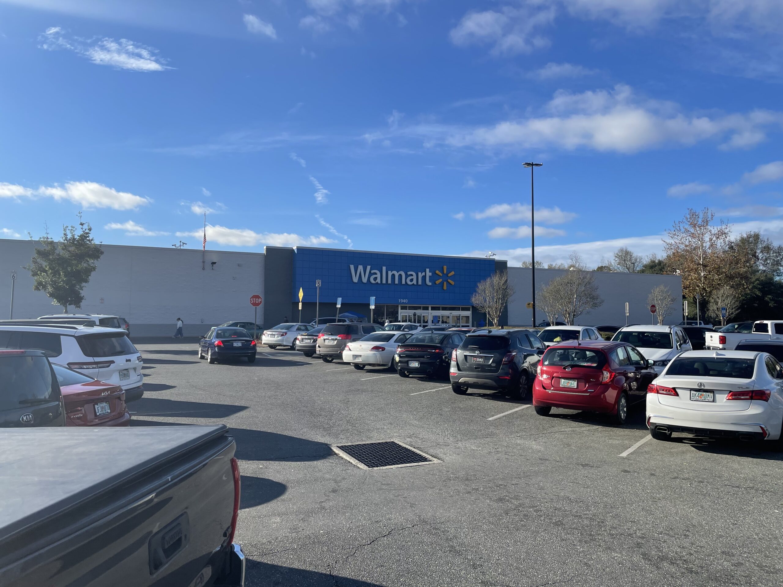 A Walmart Supercenter storefront in Quincy, Florida.